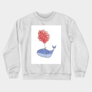 Whale with Balloons - Happy Birthday Crewneck Sweatshirt